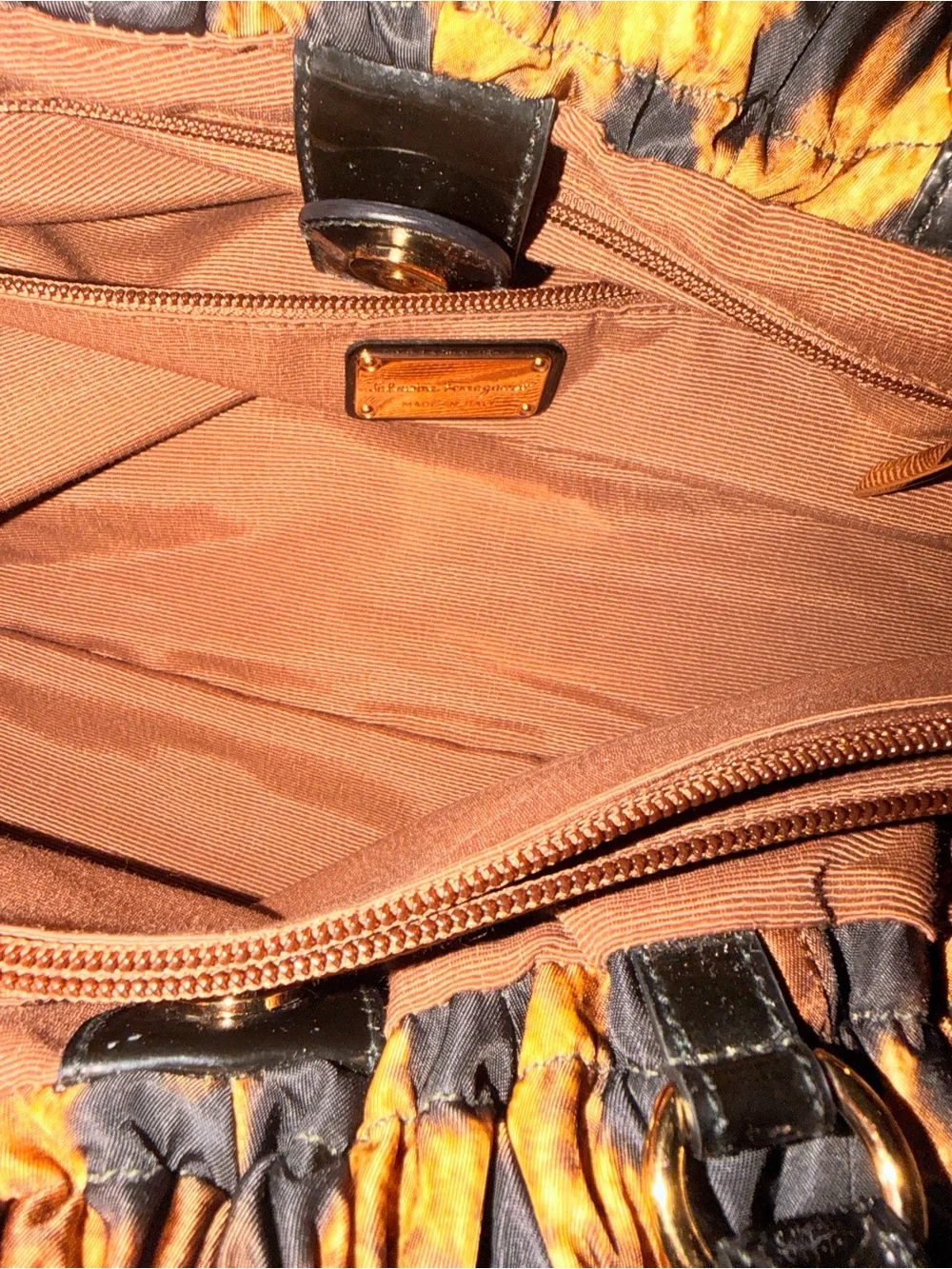 Salvatore Ferragamo Leopard Print Tote in Tan and Black